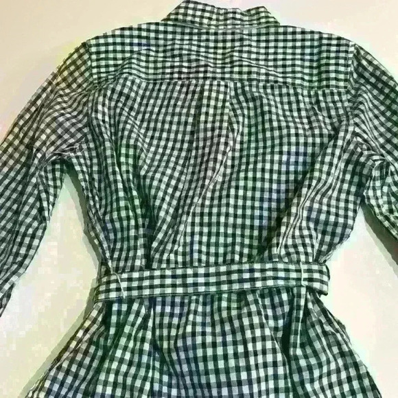 NWT. US Polo Long Sleeve Gingham Shirt Dress. Size: Medium. Color: Navy & White - Picture 8 of 10